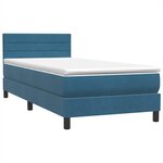 vidaXL Sommier à lattes de lit et matelas et LED bleu foncé 80x220 cm velours