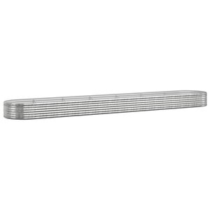 vidaXL Lit surélevé de jardin Acier enduit de poudre Argenté