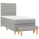 vidaXL Sommier à lattes de lit avec matelas Gris clair 80x200 cm Tissu