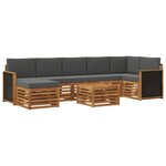 vidaXL Ensemble de canapés d'extérieur 7 pc Naturel et Anthracite