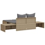 vidaXL Chaise longue double avec coussins beige résine tressée