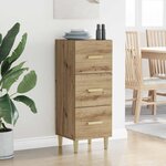 vidaXL Buffet chêne artisanal 34 5 x 34 x 90 cm Bois d'ingénierie