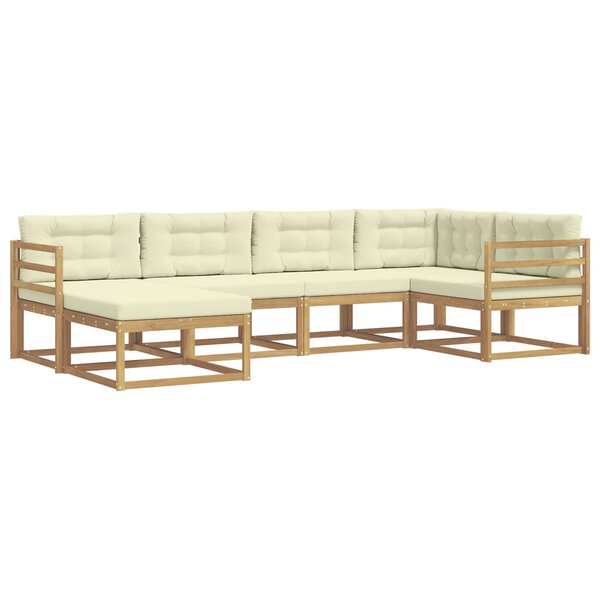 vidaXL Ensemble de canapés d'extérieur 5 Pièces Blanc et crème Polyester