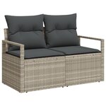 vidaXL Ensemble de Canapés de Jardin de 9 pièces avec Coussins Gris Clair Rattan Synthétique