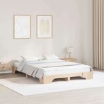 vidaXL Cadre de lit Pin massif 140 x 200 cm Bois massif en pin
