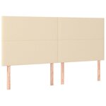 vidaXL Sommier à lattes de lit et matelas et LED Crème 180x200cm Tissu