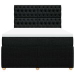 vidaXL Sommier à lattes de lit avec matelas Noir 140x200 cm Tissu