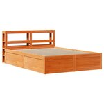 vidaXL Cadre de lit et tête de lit cire marron 120x200 cm bois de pin