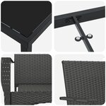 vidaXL Ensemble de dîner de jardin 9 pièces avec coussins Noir Poly Rattan