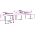 vidaXL Ensemble de meuble TV mural Montage mural 3 Pièces Bois Ancien