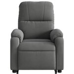 vidaXL Fauteuil inclinable gris foncé tissu microfibre