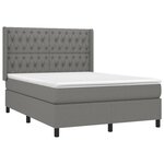 vidaXL Sommier à lattes de lit avec matelas Gris foncé 140x200cm Tissu