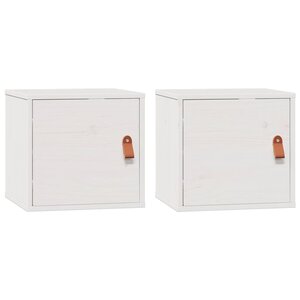 vidaXL Armoires murales 2 Pièces Blanc 31 5x30x30 cm Bois de pin massif