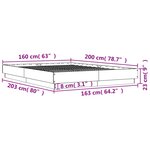 vidaXL Cadre de lit avec lumières LED chêne fumé 160x200 cm