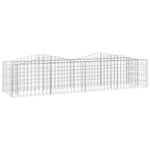 vidaXL Lit surélevé à gabions arqué 200x50x50 cm Fer galvanisé