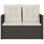 vidaXL Banc de jardin avec coussins Noir 105 cm Résine tressée