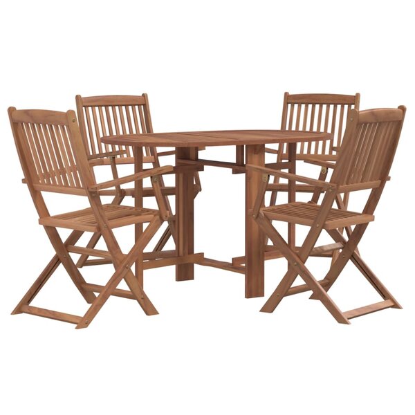 vidaXL Ensemble à manger d'extérieur pliable 5Pièces Bois d'acacia solide