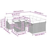 vidaXL Ensemble de canapé de jardin 9 Pièces beige et gris clair