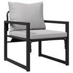 vidaXL Ensemble de canapé de jardin 4 Pièces Noir 61 x 72 5 x 71 cm Acier