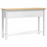 vidaXL Table d'appoint avec tiroir Blanc 114 x 34 5 x 73 cm Pin massif