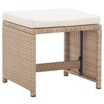 vidaXL Salon de jardin avec coussins 17 Pièces Résine tressée Beige