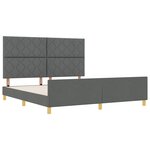 cadre de lit gris foncé vidaXL 180x200 cm en tissu