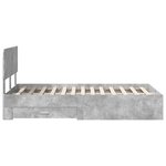 vidaXL Cadre de lit Gris béton 120 x 190 cm Bois d'ingénierie