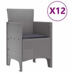 vidaXL Ensemble de salle à manger pour jardin Gris clair et Anthracite