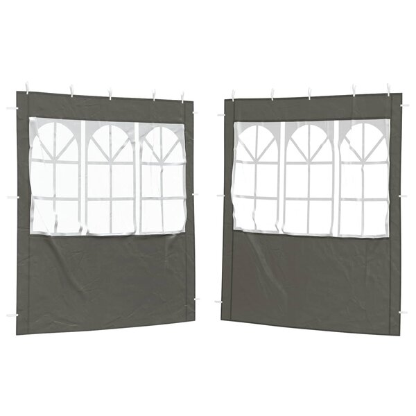 vidaXL Mur de tente de fête 2 Pièces 200 x 195 cm Anthracite PE et acier