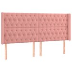 vidaXL Tête de lit à LED Rose 203x16x118/128 cm Velours