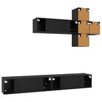vidaXL Ensemble meuble TV 7 Pièces Chêne noir Bois d'ingénierie