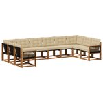 vidaXL Ensemble de canapés d'extérieur 10 Pièces Naturel et Beige