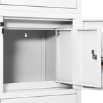 Armoire de bureau en acier design contemporain avec 3 étagères réglables 90 x 40 x 180 cm en acier blanc 02_0046911