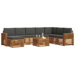 vidaXL Ensemble de canapés d'extérieur 9 Pièces Naturel et Anthracite