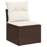vidaXL Salon de jardin avec coussins 5 Pièces marron résine tressée