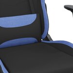 vidaXL Chaise de jeu de massage Noir et bleu Tissu