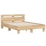 vidaXL Cadre de lit avec tête de lit chêne sonoma 135x190 cm