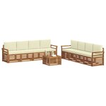 vidaXL Ensemble de canapés d'extérieur 9 pc Naturel et Crème