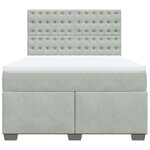 vidaXL Sommier à lattes de lit et matelas Gris clair 140x200cm Velours