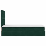 vidaXL Cadre de lit ottoman avec matelas vert foncé 90x190 cm velours