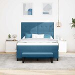 vidaXL Lit à ressorts avec tête de lit Bleu foncé 200 x 140 cm Velours