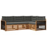 vidaXL Ensemble de canapés d'extérieur 4 Pièces Naturel et Anthracite