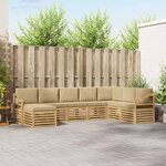 vidaXL Ensemble de canapés d'extérieur 8 pc Blanc et Beige Polyester