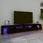 vidaXL Meuble TV avec lumières LED Noir 260x36 5x40 cm