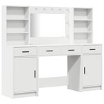 Ensemble de coiffeuse 3 pièces vidaXL en bois d'ingénierie blanc
