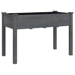 vidaXL Jardinière avec doublure gris 118x59x76 cm bois massif de sapin