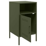 vidaXL Tables de chevet 2 Pièces vert olive 36x39x68 cm acier