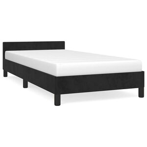 vidaXL Cadre de lit et tête de lit sans matelas noir 90x200 cm velours