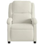 vidaXL Fauteuil inclinable électrique Crème Velours