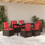 vidaXL Ensemble de Salle à Manger de Jardin 7 Pièces Marron Poly Rattan